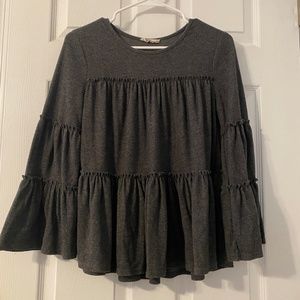 Grey Alter'd State Long Sleeve Tiered Top